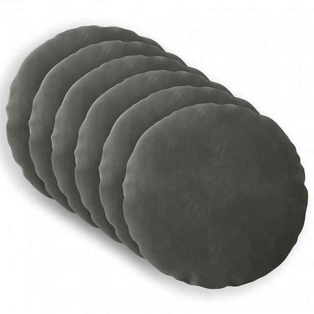 vidaXL Povlak na polštář 6 pcs HEERLEN Tmavě šedá Ø 30 cm Samet
