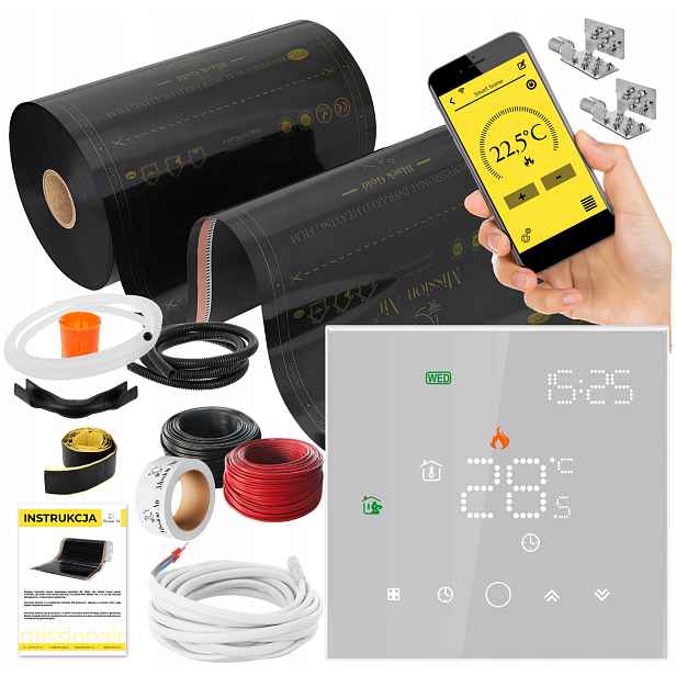 Set Fólie Vyhřívací Podložka Infračervená 5 m² 160 W