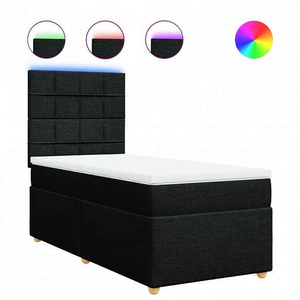 vidaXL Box spring postel s matrací černá 90x190 cm textil