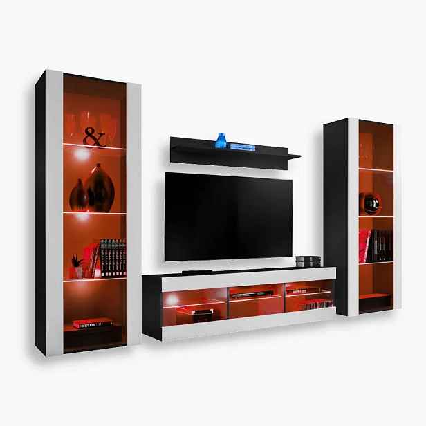 komodee Tivoli Grande Sestava do obývacího pokoje Černá-Bílá Rgb Led