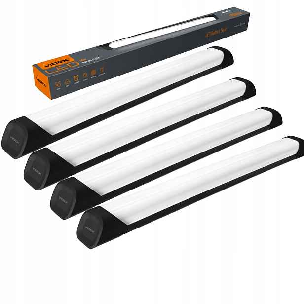 Sada 4 x Led nástěnná lampa Videx 36W 4000lm 5000K Černá hliníková 60c