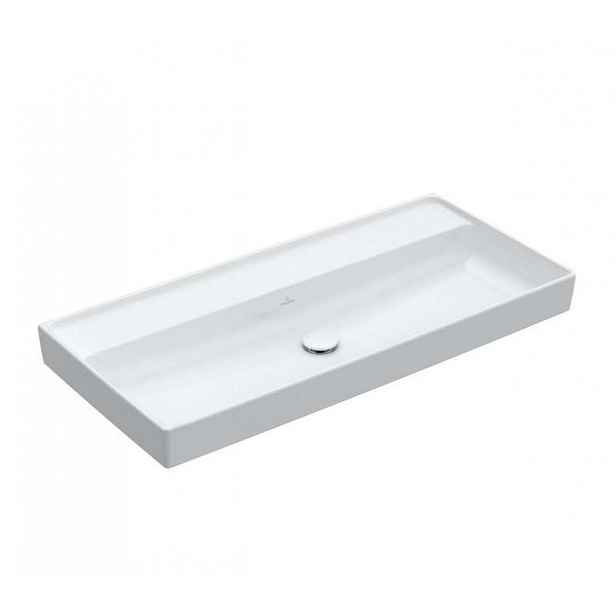 Villeroy & Boch Collaro - Umyvadlo nábytkové 100x47 cm, bez přepadu, bez otvoru pro baterii, CeramicPlus, Stone White 4A33A3RW