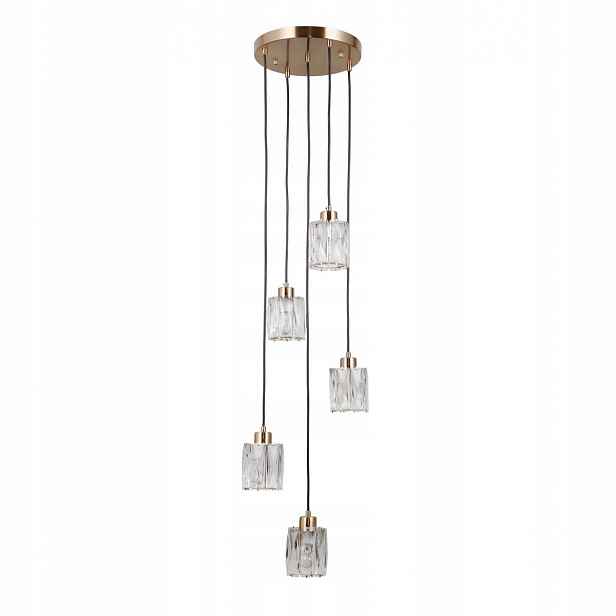 Závěsná lampa Lustr Zwis Pendel Torno Zlatá 5xE14 40W Skleněná Italux