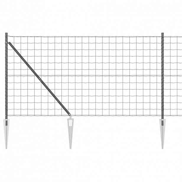 vidaXL Evropský plot se hroty 10 x 1,4 m Ocel potažená PVC Šedá