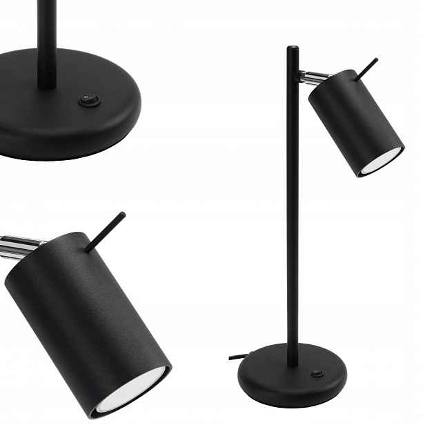 Stolní lampa Ring černá moderní s pohyblivým stínidlem Sollux