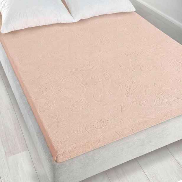 Froté prostěradlo bez gumičky 175x220 Tulipán růžové pudrové Zwoltex