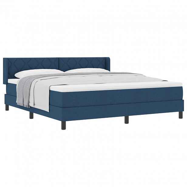 vidaXL Postel s boxspringem s čelo Modrá 200 x 180 cm textil