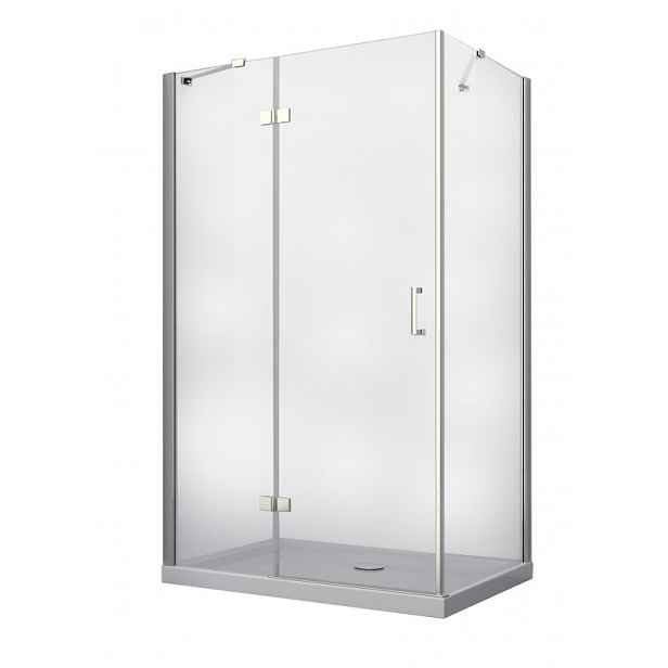 BESCO Obdélníkový sprchový kout VIVA 195O 80 x 100 cm; Levé (SX); Hliník chrom; Čiré bezpečnostní sklo - 8 mm