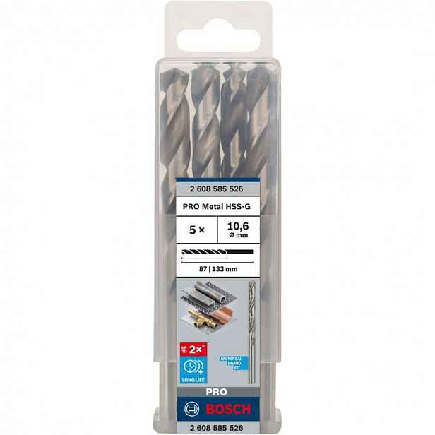 Bosch - Sada vrtáků do kovu, 10,6x133 mm, 5 ks 2608585526