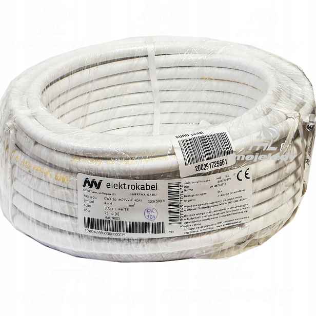 Kabel Owy 4x4 mm Cu kulatý 25 m
