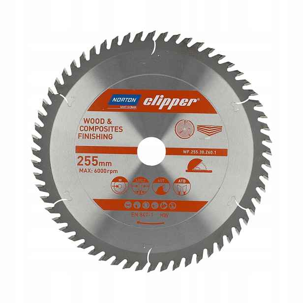 Norton Kotoučová Pila 250mm x 30mm x 60z Dřevo A Kompozity Atb (3,2 2,2)