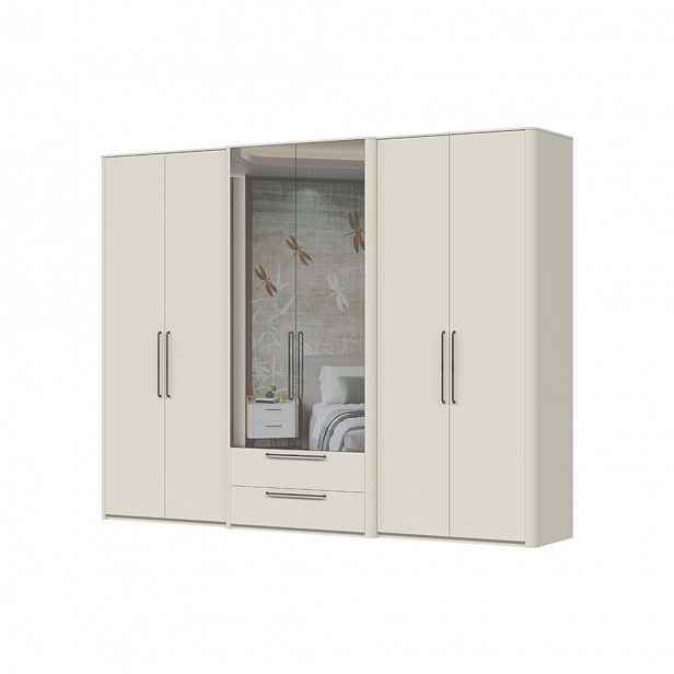 Skříň se zrcadlem AIR - P62-2OG/AI - Pepper bílá lak mat