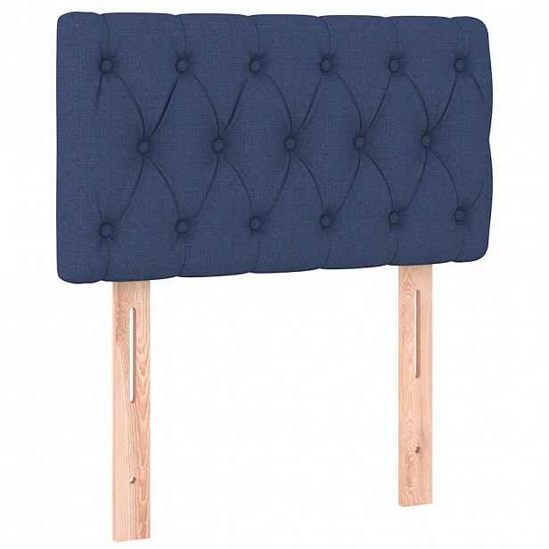 vidaXL Čelo postele modré 80 x 7 x 78/88 cm textil