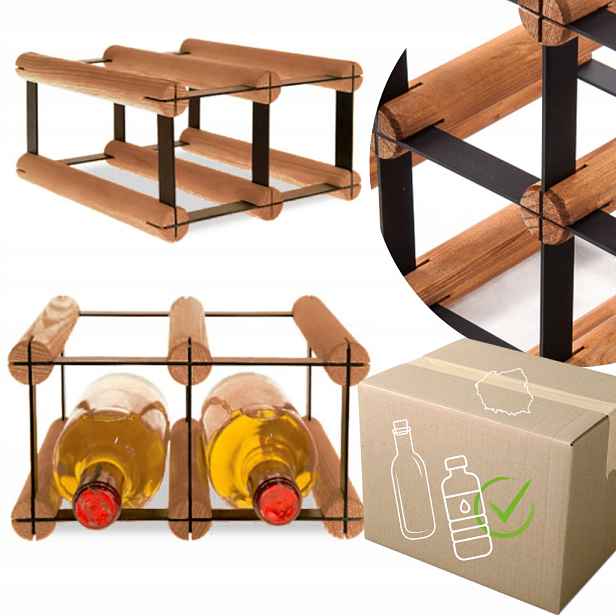 Stojan na víno regál na Pet lahve 2 lahve Eko Úzký Minimalistický