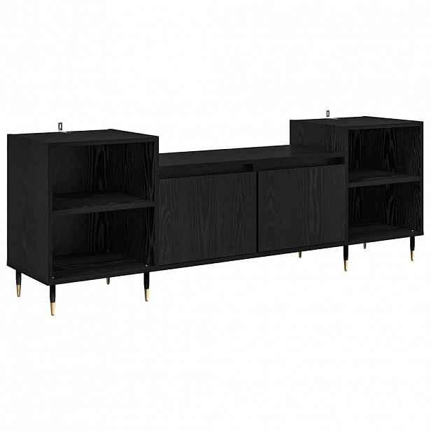 vidaXL Televizní skříň 160 x 35 x 55 cm Černý dub Kompozitní dřevo