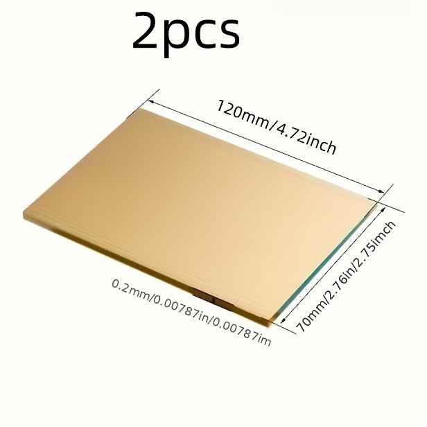 TEMU 2 balení prázdných mosazných jmenovek H65, tenký plech 120 mm x / 0,2 mm, ultratenká mosazná jmenovka, , lze použít pro číslo domu, jmenovku