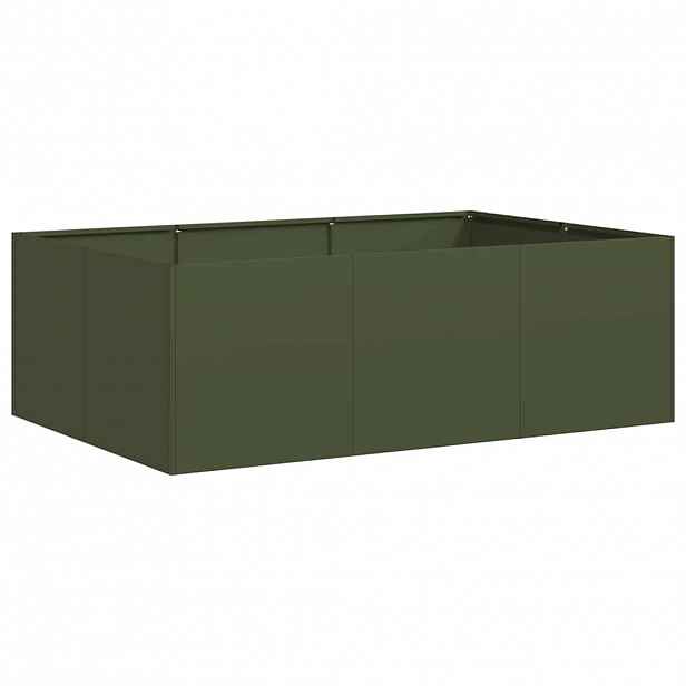 vidaXL Truhlík olivově zelený 120x80x40 cm ocel