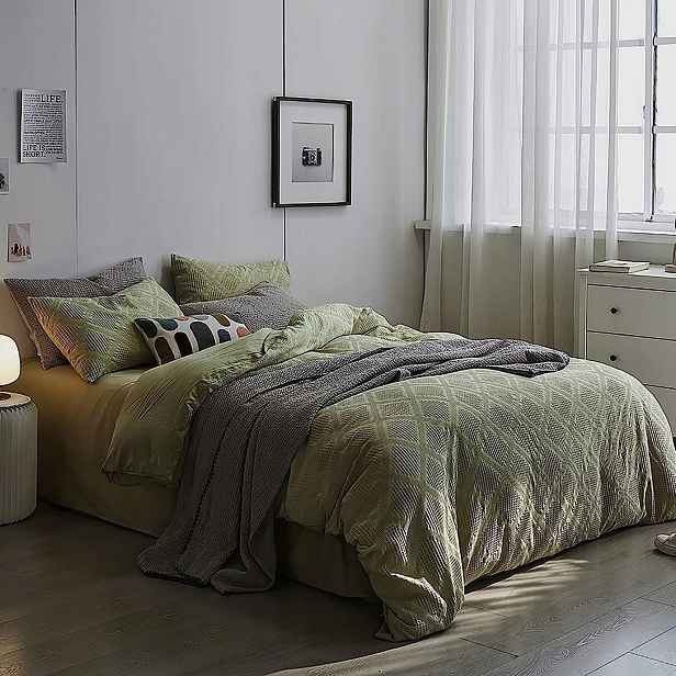 Povlečení vaflové 220×240 cm 2×65×65, dvoustranný zip z mikrovlákna, boho styl