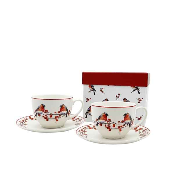 Šálky na kávu Vánoce 2ks christmas birds pták (ptáček)