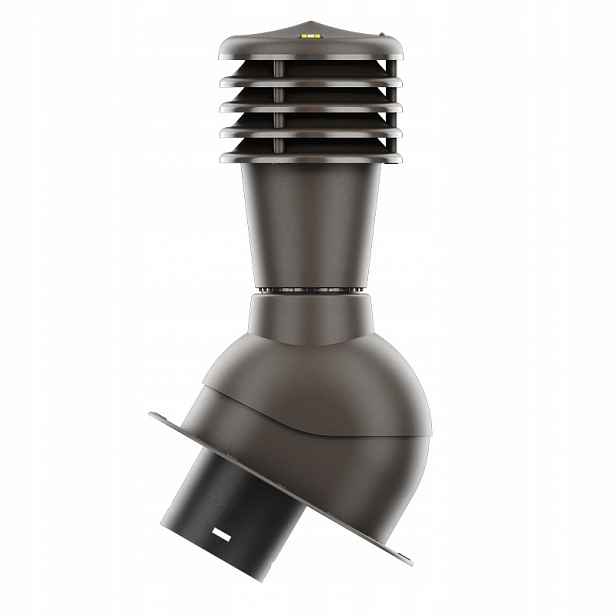 Větrací komín Smartline profil E fi 125 mm, nezateplený, tmavě hnědý