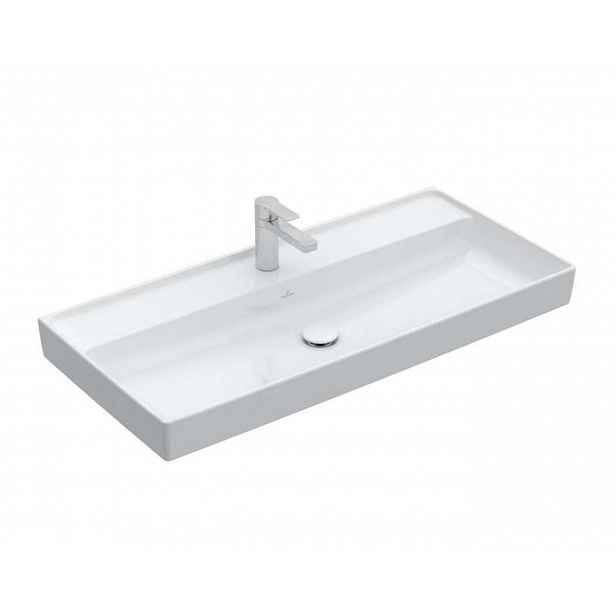 Villeroy & Boch Collaro - Umyvadlo nábytkové 100x47 cm, bez přepadu, otvor pro baterii, CeramicPlus, alpská bílá 4A33A2R1