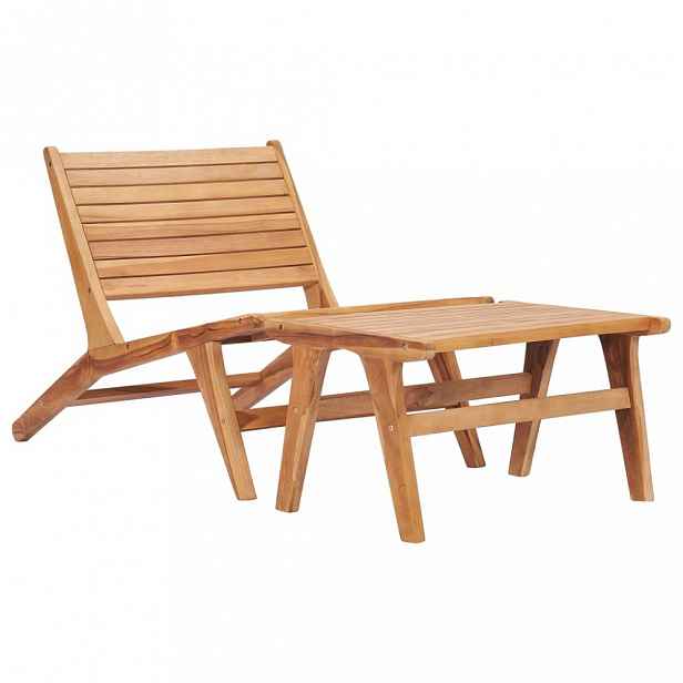 Zahradní židle s podnožkou teakové dřevo