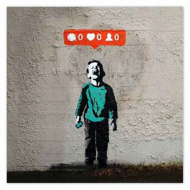 Fototapety 208x208 Banksy Zero Likes