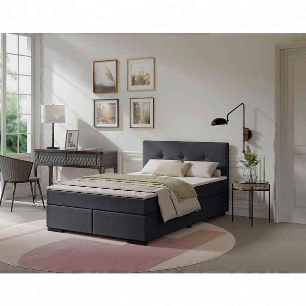MID.YOU POSTEL BOXSPRING, 120/200 cm, antracitová