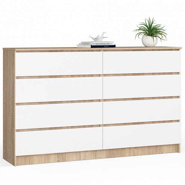 RAUMHIRSCH FURNITURE KOMODA dub Sonoma, bílá 99/160/40