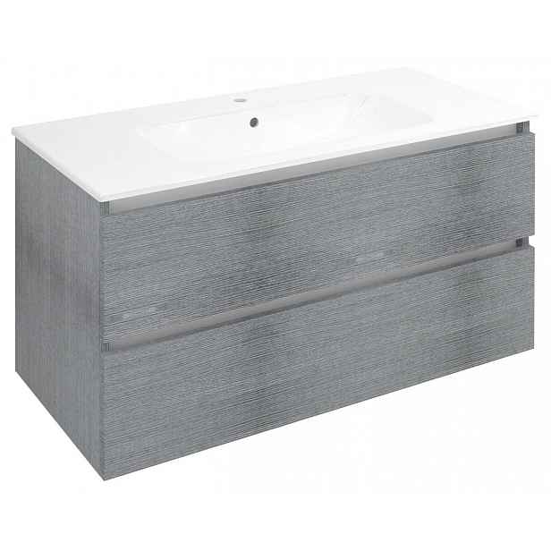 Sapho Ezara - Umyvadlová skříňka, 100x46x52 cm, 2 zásuvky, dub stříbrný EZ101-1111