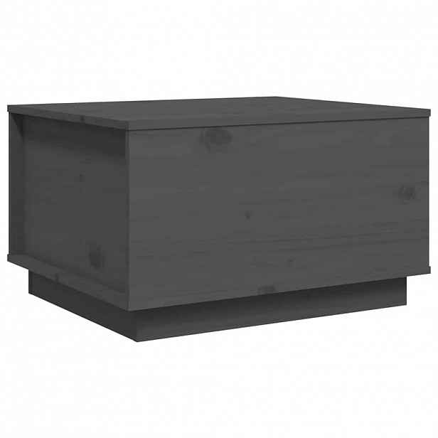vidaXL Konferenční stolek šedý 60x50x35 cm masivní borové dřevo