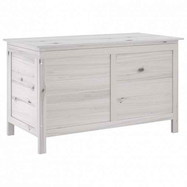 vidaXL Zahradní úložný box bílý 99x49,5x58,5 cm masivní jedlové dřevo