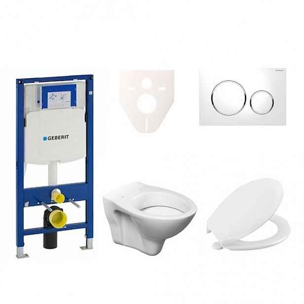 Závěsný set WC S-line + modul Geberit Duofix s tlačítkem Sigma 20 (bílá/chrom lesk) 111.300.00.5 NR4
