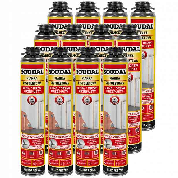 Pistoletová Montážní Pěna Soudal 750 ml 12 ks