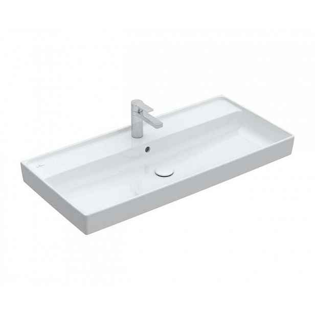 Villeroy & Boch Collaro - Umyvadlo nábytkové 100x47 cm, s přepadem, otvor pro baterii, alpská bílá 4A33A501