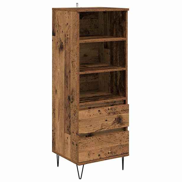 vidaXL Vysoký bufet Staré dřevo 40 x 36 x 110 cm Kompozitní dřevo