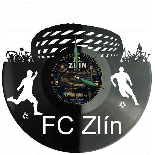 Fc Zlín Dárek Originální dekorace do domu Hodiny z vinylové desky