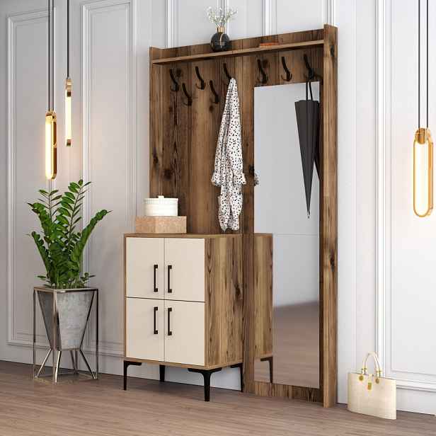 Předsíňová stěna Berlin BC - Walnut, Cream