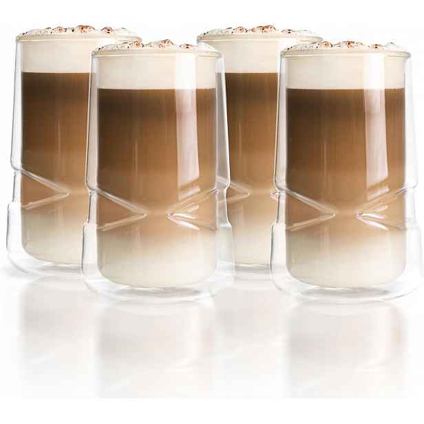 Termosklenice Na Latte 4 Díly 350 ML Dvojité Stěny