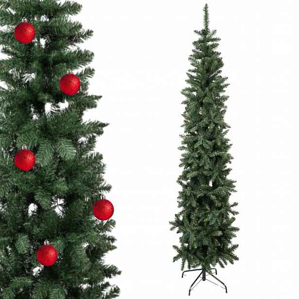 Umělý Vánoční Stromeček Slim Úzký 220 CM X 70 CM Smrk Vysoké Vánoce Stojan