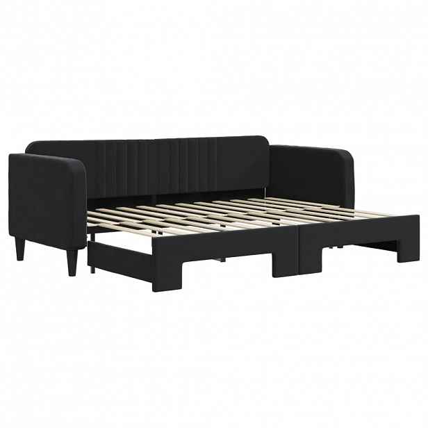 vidaXL Válenda s přistýlkou černá 80 x 200 cm samet