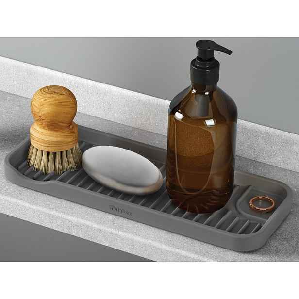 Organizér/odkapávač ke dřezu Tidy-Mat 23x9 cm, šedý