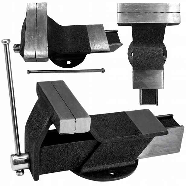 Pevný ocelový zámečnický svěrák s kovadlinkou 125 mm, rozteč čelistí 120 mm