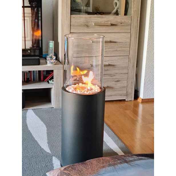 Volně Stojící Biokrb Velký Vysoký Kulatý Černý Tornado Flame