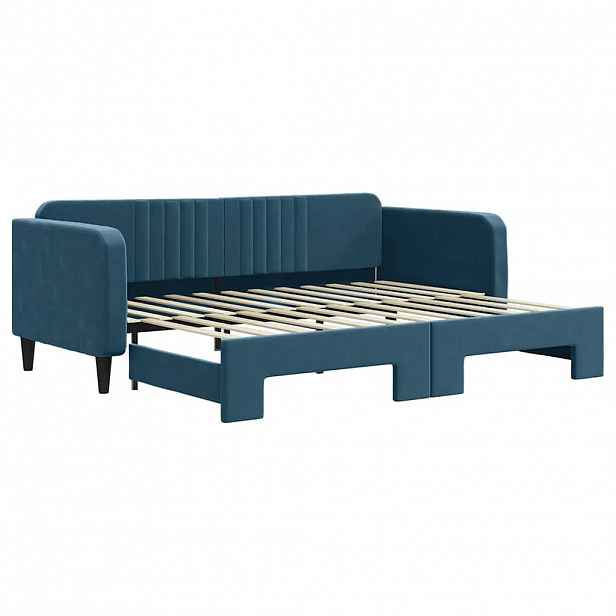 vidaXL Válenda s přistýlkou modrá 90 x 200 cm samet
