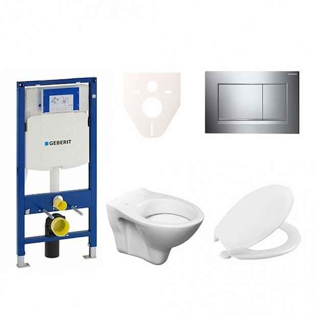 Závěsný set WC S-line + modul Geberit Duofix s tlačítkem Sigma 30 (chrom lesk/mat) 111.300.00.5 NR6