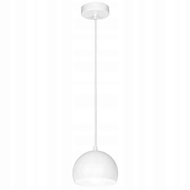 Bílé minimalistické závěsné svítidlo koule 15 cm nad stůl ostrůvek Luminex