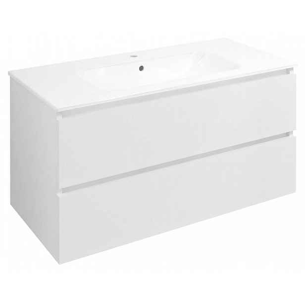 Sapho Ezara - Umyvadlová skříňka, 100x46x52 cm, 2 zásuvky, lesklá bílá EZ101-3030