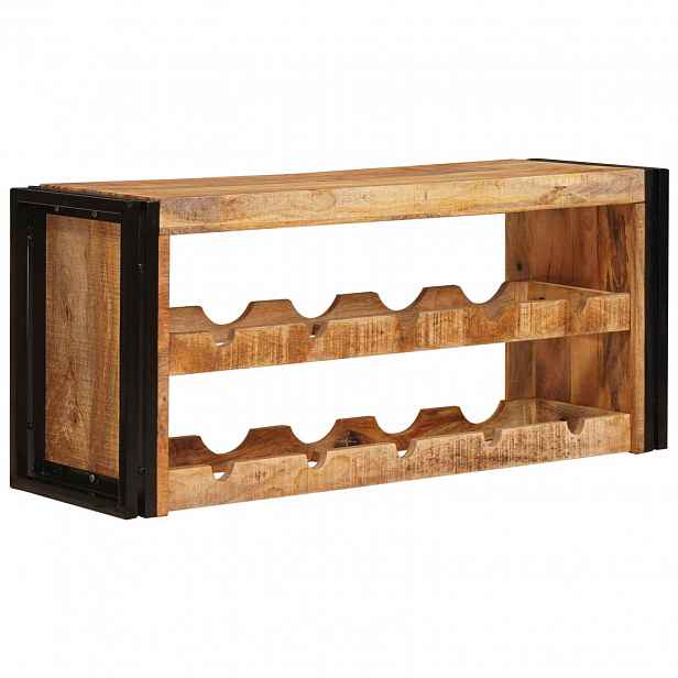vidaXL Stojan na víno Hnědá 100 x 45 x 33 cm Masivní drsné mango dřevo