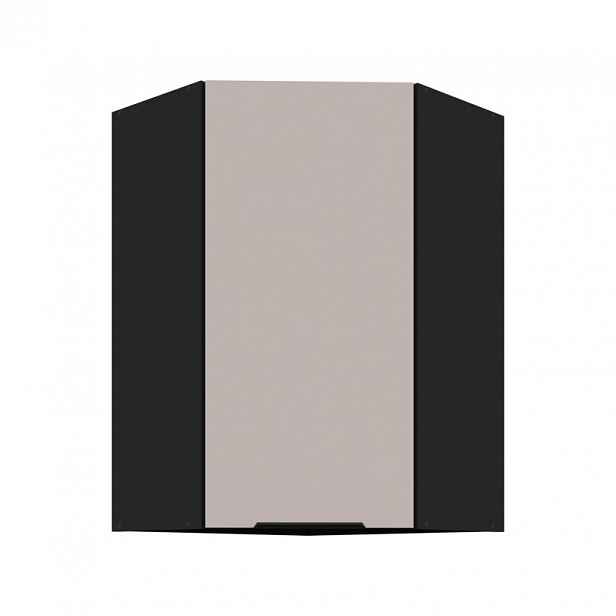 Vysoká rohová skříňka AGAFIJA 1 - 60x60 cm, cashmere / černá